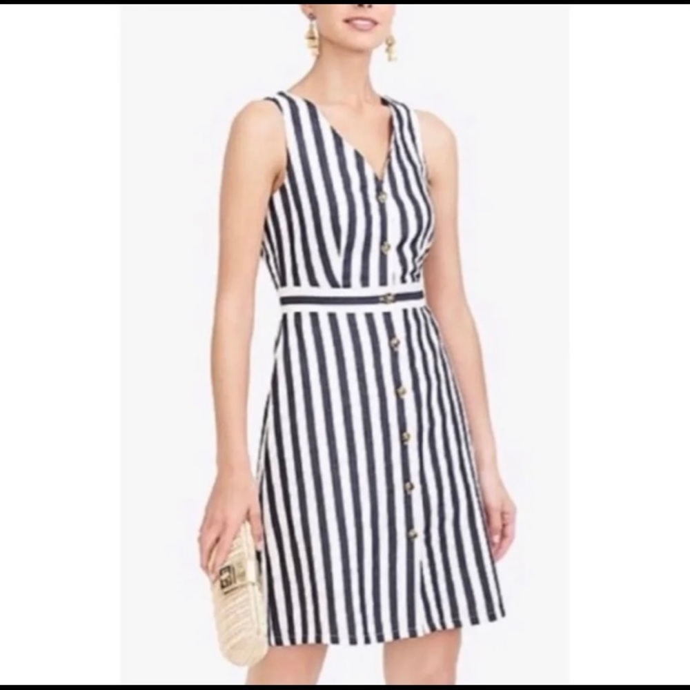 J. CREW Women sleeveless v-neck button down dress size 2